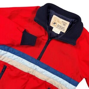 VTG kids Ski snow Wear Red 1/4‎ Zip Pullover Jacket Sz S 7/8 90s 80s Korea Made